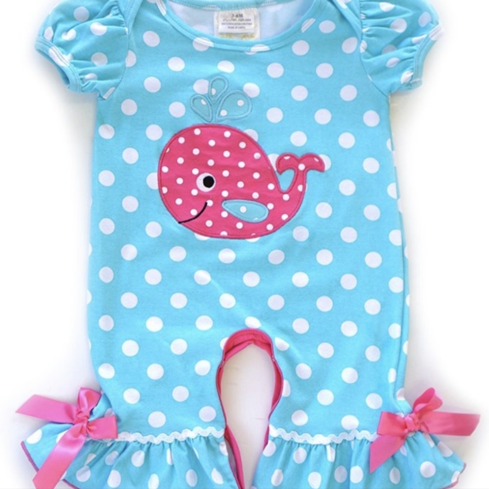 Whale Ruffle Romper
